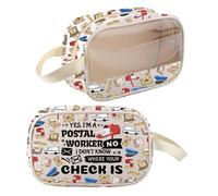 Trousse de maquillage facteur - Cadeau pour employé de bureau de poste - Oui je suis un travailleur postal non I Don't Know Where Your Check is Bag