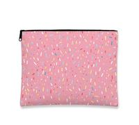Trousse de maquillage fantaisie, poche à confettis colorés pêche pour femme, petite pochette portable en toile à fermeture éclair, cadeau d'anniversaire, trousse de toilette pour soins de la peau