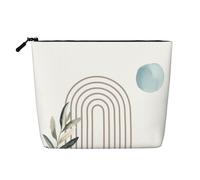 Trousse de Maquillage Fantaisie pour Femme, Motif géométrique Abstrait, Style bohème, Motif Feuilles botaniques, idéal comme Cadeau de Noël ou d'anniversaire, Accessoire de Toilette