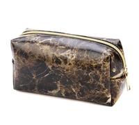 Trousse De Maquillage Femme Femmes Marbling Sacs cosmétiques Mode Lipstick Beauty Case Organiseur Bag d'embrayage Puce Sac de maquillage Sac de toilette de voyage Trousse-De-Toilette Femme(Brown stone