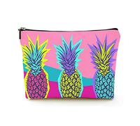 Trousse de Maquillage Femmes Sacs à cosmétiques de Voyage en Lin pour Voyage d'affaires, pins tropicaux Exotiques de Couleur vive, Belle Pochette de Maquillage