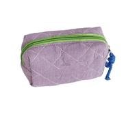 Trousse de Maquillage FGJHJTXHSG Trousse à Crayons de Couleur contrastée, Sac à cosmétiques à Carreaux matelassés, Petit Rangement avec Lettres imprimées, Porte-Monnaie d'embrayage(Purple)