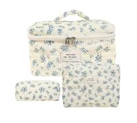 Trousse de maquillage florale - Organisateur de cosmétiques élégant, étui de maquillage portable | Beau design floral, intérieur spacieux pour cosmétiques et outils, durable et facile à nettoyer, do