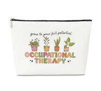 Trousse de maquillage florale pour femme psychologue, remise de diplôme, trousse de toilette florale de voyage, cadeau de mois OT en cuir synthétique, coloré