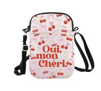 Trousse de maquillage français Oui Mon Cheri cadeau français Mon Cheri Trousse à maquillage avec nœud rose cerise, Oui Mon Cr Eu, Trousse à cosmétiques avec impression