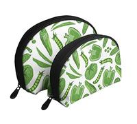Trousse de Maquillage Fruits et légumes Verts, Pochette de Voyage pour Femmes et Filles