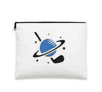 Trousse de maquillage galactique sur le thème de l'espace bleue pour femme, petite trousse de voyage portable en toile avec fermeture éclair, cadeau pour astronomes, sac de soins de la peau cosmique