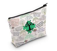 Trousse de maquillage généalogiste familiale, cadeau généalogique, cadeau d'histoire, sac à fermeture éclair « I Just Love Genealogy », Iseekdead UK