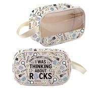 Trousse de maquillage géologue cadeau géologique cadeau pour amateur de rock Sorry I Wasn't Listening I was Thinking About Rocks Trousse de maquillage zippée