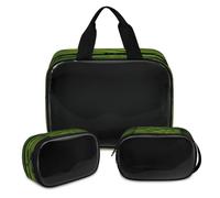 Trousse de maquillage géométrique arbre de jardin pour homme et femme, trousse de toilette translucide, trousse de douche, 3 pièces, articles de toilette de voyage, organisateur de cosmétiques,
