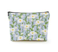 Trousse de Maquillage Haut de Gamme pour Femmes, Sacs à cosmétiques de Voyage en Lin, Camomille des Champs dans Le Style de la Provence, étui à cosmétiques Durable