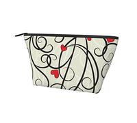 Trousse de Maquillage imperméable Oxford Motif Coeurs d'amour, Pochette de Maquillage Grande capacité avec Fermeture éclair, pour Les Filles et Les Femmes, Porte-Stylo de Toilette de lu
