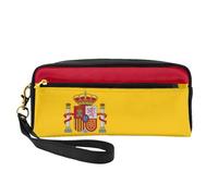 Trousse de maquillage imperméable pour femme avec imprimé drapeau espagnol pour l'école, le bureau, les voyages