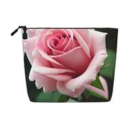 Trousse de maquillage - Imprimé aux couleurs vives Faux Chanvre Organiseur de toilette de voyage, un paquet pour de multiples utilisations, rangement quotidien, Fleur de rose, Taille unique