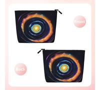 Trousse de maquillage - Imprimé chou lumineux - Faux chanvre - Organiseur de toilette de voyage pour de multiples utilisations - Rangement quotidien, Spirale spatiale énergie cosmique, Taille unique