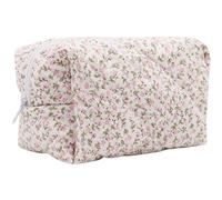 Trousse de Maquillage imprimé Floral 6, 9 x 3, 9 x 3, Pouces Trousse à cosmétiques Portable à Fermeture éclair Maquillage esthétique Mignon Polyester Coton Fleur pour Femme, décoration de j