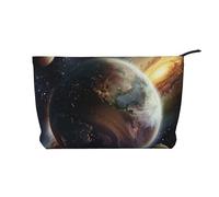 Trousse de maquillage imprimée astronaute et extraterrestre en velours côtelé pour femmes, mamans, filles, Univers Planète, Taille unique, Trousse de toilette