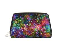 Trousse de maquillage imprimée aux couleurs de rêve, sac à cosmétiques, sacs cosmétiques en cuir synthétique pour femme avec dragonne, doré, Taille unique