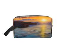 Trousse de maquillage imprimée cerf sauvage pour femme, trousse de toilette de voyage, grande capacité, avec poignée, Sunrise Over Hanauma Bay Oahu Hawaii, Taille unique, Trousse de maquillage