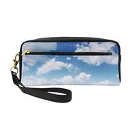 Trousse de maquillage imprimée club de golf pour femme en cuir synthétique avec dragonne, Noir , Taille unique, Trousse de maquillage