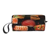 Trousse de maquillage imprimée crevettes japonaises avec poignée, légère et portable, organisateur cosmétique pour voyage, gym et usage quotidien - Cadeau pour femmes et filles, blanc, Taille unique