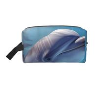 Trousse de maquillage imprimée de basket-ball pour femme - Organiseur de maquillage de voyage - Grande capacité avec poignée, Winter the Dauphin, Taille unique, Trousse de maquillage