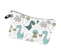 Trousse de Maquillage Imprimée Dinosaure en Polyester de Voyage | Pochette Légère pour Cosmétiques et Brosse à Dents, Rangement Maison ou Salle de Bain, pour Étudiants