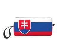 Trousse de maquillage imprimée drapeau de la Slovaquie, trousse de maquillage durable, sac de voyage, cadeau essentiel pour homme et femme, blanc, Taille unique