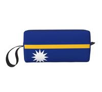 Trousse de maquillage imprimée drapeau de Nauru, trousse de maquillage durable, sac de voyage, cadeau essentiel pour homme et femme, blanc, Taille unique