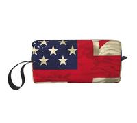 Trousse de maquillage imprimée drapeau des États-Unis - Simple voyage - Étanche - Trousse de toilette pour femmes, mamans, filles, blanc, Taille unique, Trousse de toilette