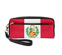 Trousse de maquillage imprimée drapeau du Pérou pour femme - Pochette étanche pour l'école, le bureau, les voyages, usage quotidien
