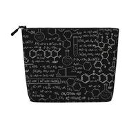 Trousse de maquillage imprimée en 3D avec illustration de la science abstraite, pour femme, trousse de maquillage à fermeture éclair, trousse de voyage pour cosmétiques, Noir , Taille unique, Trousse