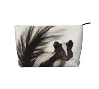 Trousse de maquillage imprimée famille d'ours blancs en velours côtelé pour femmes, mamans, filles, Skunk., Taille unique, Trousse de toilette