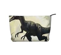 Trousse de maquillage imprimée famille d'ours blancs en velours côtelé pour femmes, mamans, filles, Vélociraptor Dinosaure., Taille unique, Trousse de toilette