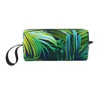 Trousse de maquillage imprimée feuilles de palmier tropicales simples, trousse de toilette étanche pour femmes, mamans, filles, blanc, Taille unique, Trousse de toilette