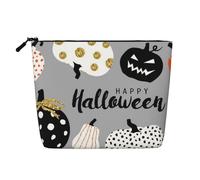 Trousse de maquillage imprimée Happy-Halloween-Day-Trick-Or-Treat pour femme - Trousse de maquillage avec fermeture éclair - Organiseur de poche, Noir , Taille unique, Trousse de maquillage