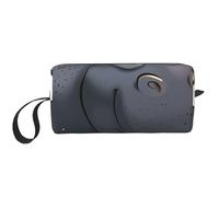 Trousse de maquillage imprimée hippopotame de dessin animé simple voyage sac cosmétique étanche trousse de toilette organisateur pour femmes, mamans et filles, blanc, Taille unique, Trousse de