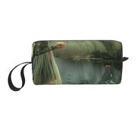 Trousse de maquillage imprimée Lake Fairy simple voyage étanche trousse de toilette organisateur pour femmes, mamans et filles, blanc, Taille unique, Trousse de toilette
