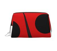 Trousse de maquillage imprimée léopard pour femme - Portable - En cuir - Avec fermeture éclair argentée, coccinelle, One Size, Trousse de maquillage