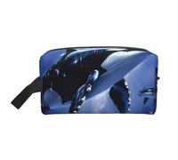 Trousse de maquillage imprimée lune pour femme - Organiseur de voyage - Grande capacité - Avec poignée, Baleine tueuse., Taille unique, Trousse de maquillage