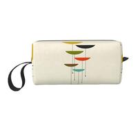 Trousse de maquillage imprimée moderne du milieu du siècle, trousse de maquillage durable, sac de voyage, cadeaux essentiels pour femmes et hommes, blanc, Taille unique