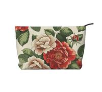 Trousse de maquillage imprimée mouton et agneau en velours côtelé pour femmes, mamans, filles, Fleur rétro., Taille unique, Trousse de toilette