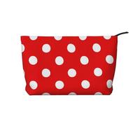 Trousse de maquillage imprimée mouton et agneau en velours côtelé pour femmes, mamans, filles, Rouge à pois blancs, Taille unique, Trousse de toilette