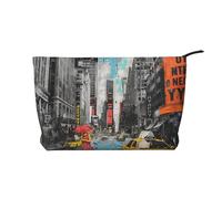 Trousse de maquillage imprimée orchidées en velours côtelé pour femmes, mamans, filles, Amour de New York, Taille unique, Trousse de toilette