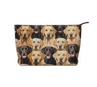 Trousse de maquillage imprimée orchidées en velours côtelé pour femmes, mamans, filles, Chiens labrador retriever, Taille unique, Trousse de toilette