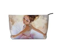 Trousse de maquillage imprimée orchidées en velours côtelé pour femmes, mamans, filles, Petite ballerine dansante, Taille unique, Trousse de toilette