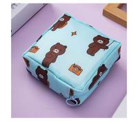Trousse de maquillage imprimée, petite pochette de rangement pour cosmétiques, mini porte-monnaie, porte-clés, sac à lèvres pour femme, Ours bleu brumeux, Trousse de maquillage en bloc