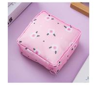 Trousse de maquillage imprimée, petite pochette de rangement pour cosmétiques, mini porte-monnaie, porte-clés, sac à lèvres pour femme, Fleurs roses, Trousse de maquillage en bloc