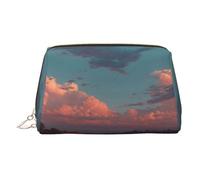 Trousse de maquillage imprimée River and The Great Sky, trousse de maquillage, trousse de maquillage en cuir synthétique pour femme avec dragonne, doré, Taille unique