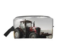 Trousse de maquillage imprimée tranquille tracteur agricole grande trousse de maquillage de voyage étanche trousse de toilette organisateur pour femmes, mamans et filles, blanc, Taille unique, Trousse